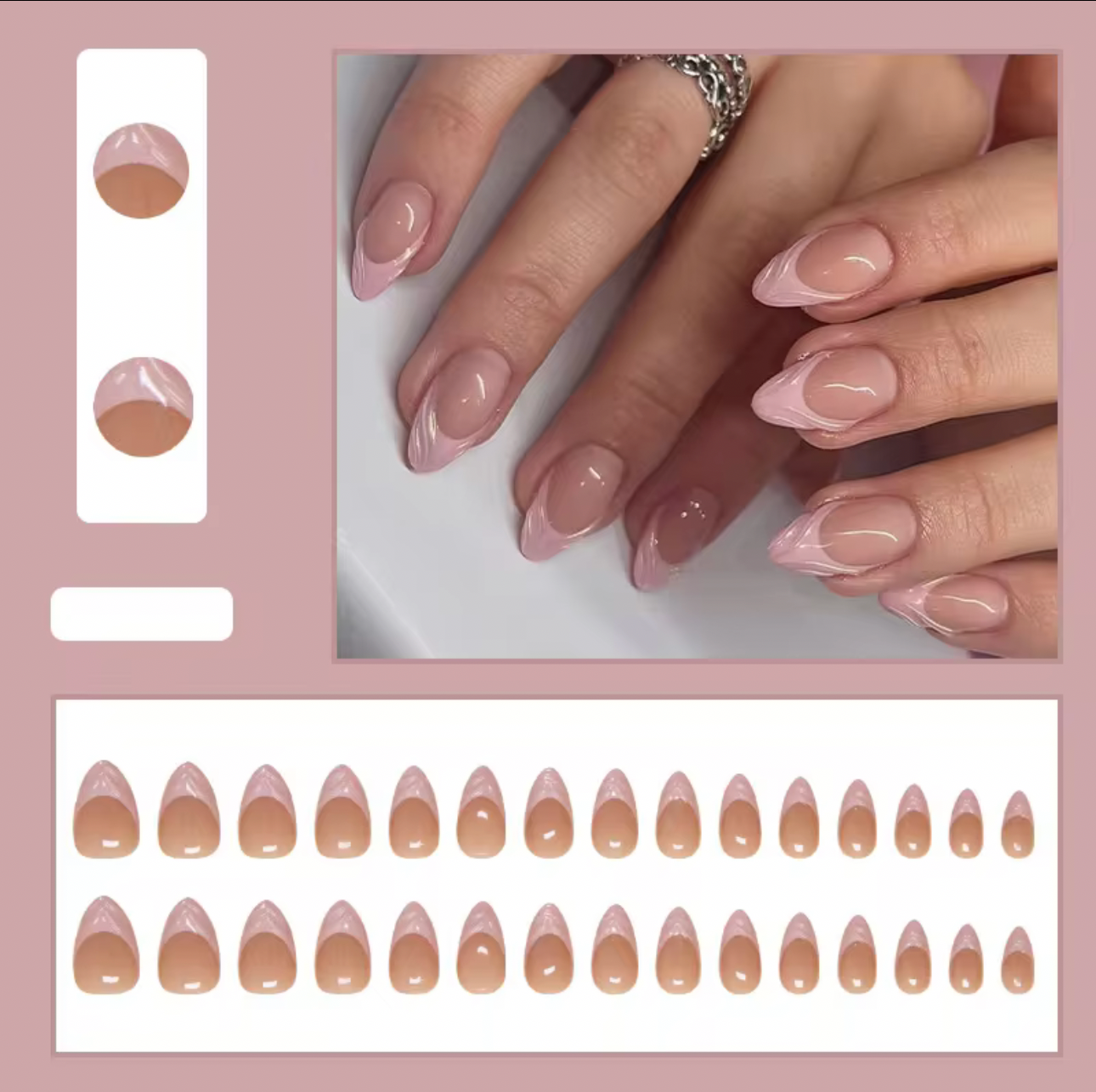 3D Seashell Carving Reusable Press on Nails - Free sticker sheet included