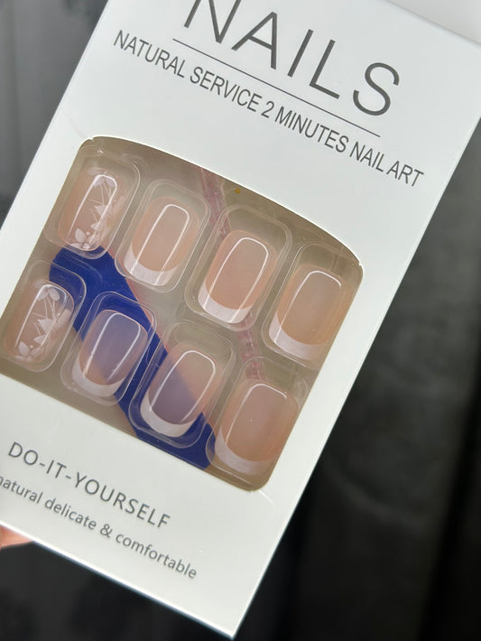 Classic French Bloom Reusable Press on Nails